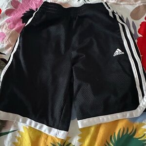 Adidas Black Shorts with White Accents